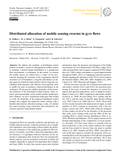 Distributed allocation of mobile sensing swarms in gyre flows