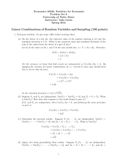 Linear Combinations of Random Variables and Sampling