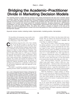 Bridging the Academic&ndash;Practitioner Divide in Marketing Decision