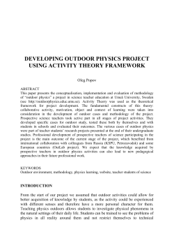 developing outdoor physics project using activity theory framework