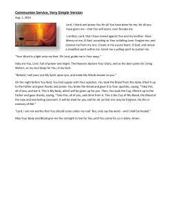Communion Service, Very Simple Version - jesus
