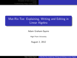 Mat-Rix-Toe - High Point University