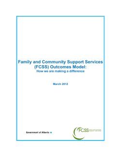 (FCSS) Outcomes Model - Alberta Human Services
