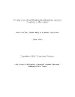 Providing career and mental health assistance to a diverse population