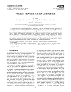 Preview Provision Under Competition