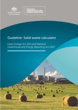 Solid waste calculator user guide 2013-14