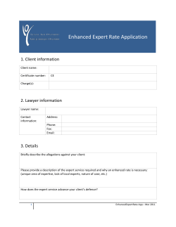 Enhanced Expert Rate Application 1. Client information Client name