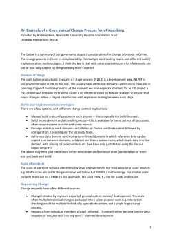 An Example of a Governance Process ePMA