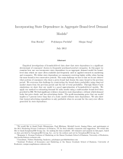 Incorporating State Dependence in Aggregate Brand