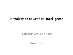 Introduc3on to Ar3ficial Intelligence