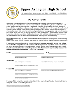 pe waiver - Upper Arlington Schools