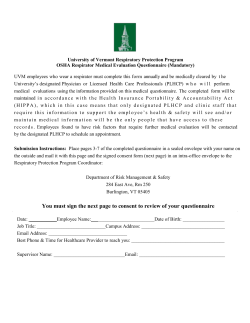 OSHA Respirator Medical Evaluation Questionnaire