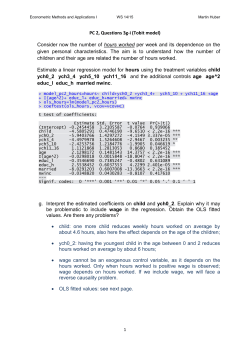 PC 2, Questions 3g-i (Tobit model) Consider now the number of