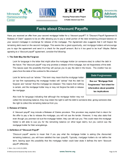 Facts about Discount Payoffs - Minnesota Homeownership Center