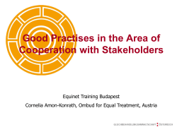 Cooperation with stakeholders