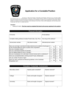 Application for a Constable Position - Nishnawbe
