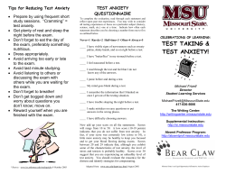 test anxiety questionnaire - Missouri State University