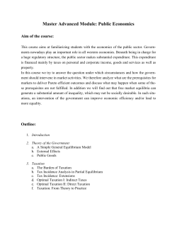 Public Economics - Fabian Kindermann