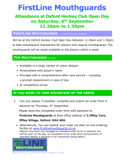 FirstLine Mouthguards Visit - Oxford Hockey Club Juniors