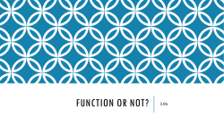 Function or Not? - dublin.k12.ca.us
