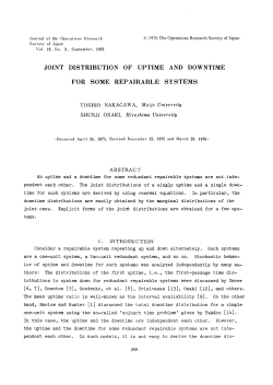 Joint Distribution of Uptime and Downtime for Some Repairable