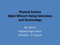 Physical Science Wylei Wilson*s Ramp Extensions and Terminology