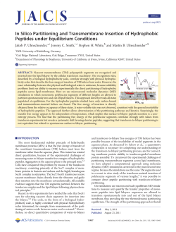 In Silico Partitioning and Transmembrane Insertion of Hydrophobic