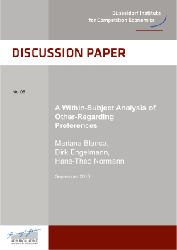 A Within-Subject Analysis of Other-Regarding Preferences