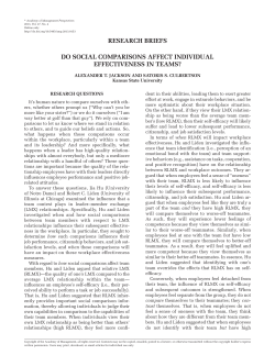 research briefs do social comparisons affect individual effectiveness