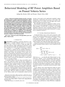 Behavioral Modeling of RF Power Amplifiers Based on Pruned
