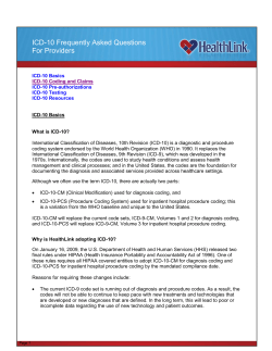 ICD-10 Frequently Asked Questions For Providers