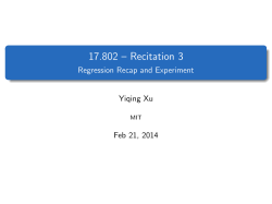 17.802 &ndash; Recitation 3 - Regression Recap and Experiment