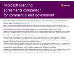 Microsoft licensing agreements comparison for commercial and
