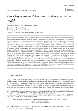 Tracking error decision rules and accumulated wealth