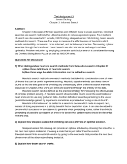 Text Assignment 3 James DeJong Chapter 3: Informed Search