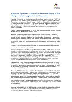 Australian Vignerons - Department of Agriculture and Water