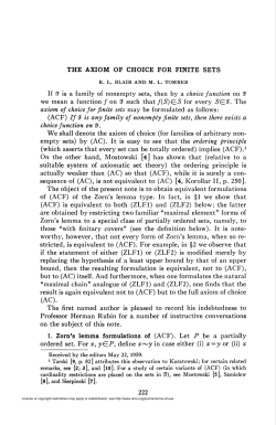 THE AXIOM OF CHOICE FOR FINITE SETS 222