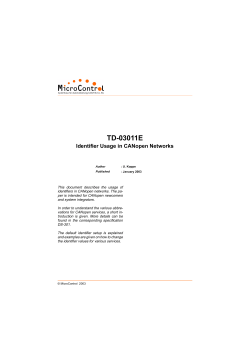 Identifier Usage in CANopen Networks