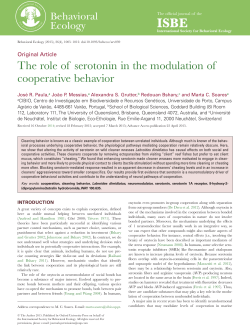 The role of serotonin in the modulation of cooperative behavior