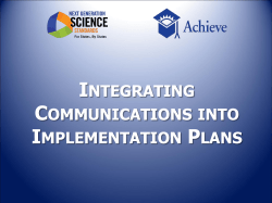 Integrating Communications into Implementation Plans