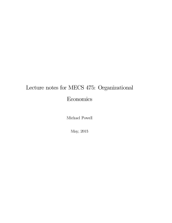 Lecture notes for MECS 475: Organizational Economics