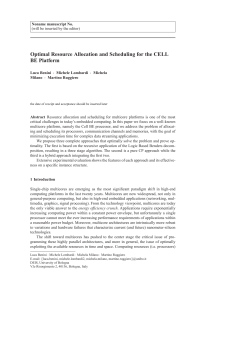 Optimal Resource Allocation and Scheduling for the