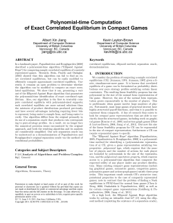 Polynomial-time Computation of Exact Correlated Equilibrium in