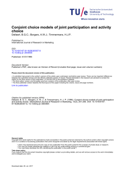 Conjoint choice models of joint participation and activity choice