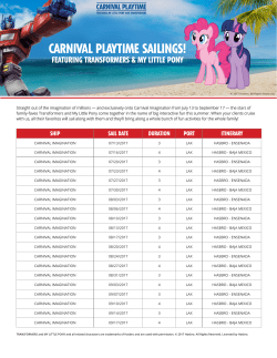 carnival playtime sailings!