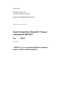 Export Inspection (Quantity Charge) Amendment Bill 2014 No. , 2014