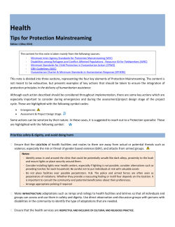 Health - Global Protection Cluster