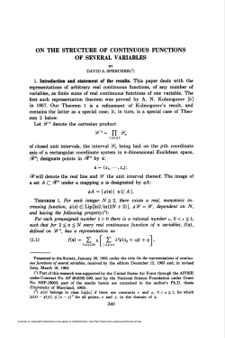 ON THE STRUCTURE OF CONTINUOUS FUNCTIONS OF