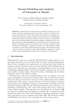 LNCS 8829 - Formal Modeling and Analysis of Cassandra in Maude