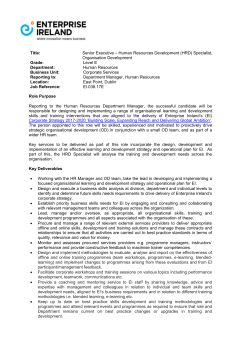 Title: Senior Executive &ndash; Human Resources Development (HRD